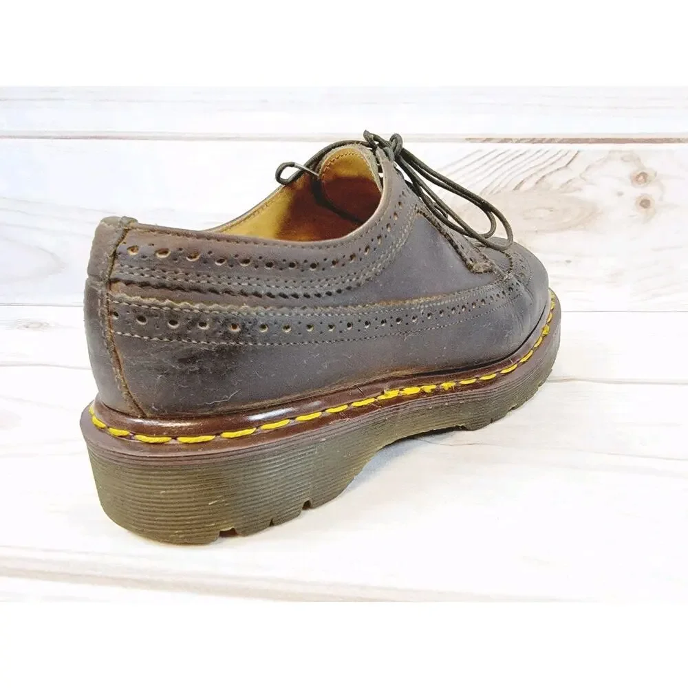 Doc Martens 3989/34 Brown Brogue Wingtip Oxford Shoes Mens Sz 7 Vintage England